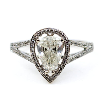 Pear Shaped Brilliant Cut Diamond Ring