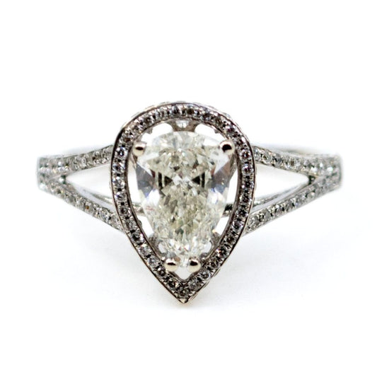 Pear Shaped Brilliant Cut Diamond Ring