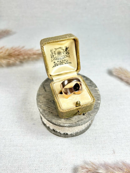 Vintage 18 Carat Rose Gold Diamond Bombé and Fan Cocktail Ring, Circa 1940