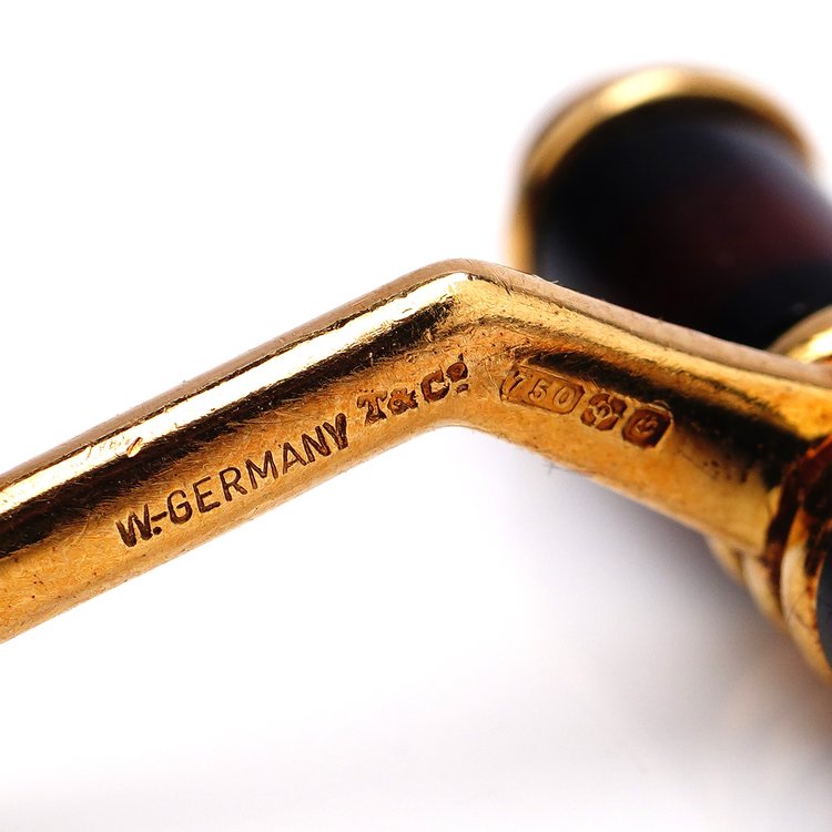 Vintage Tiffany and Co Tigers Eye and Ruby Cufflinks