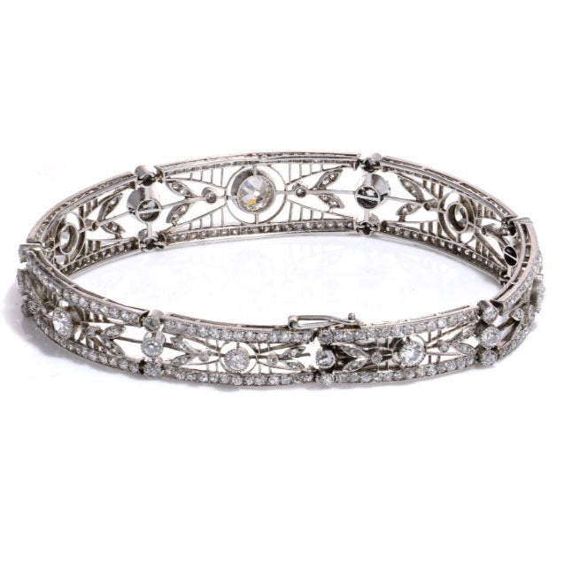 Antique Belle Epoque 4.15ct Diamond Bracelet in Platinum