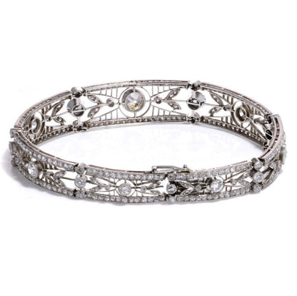 Antique Belle Epoque 4.15ct Diamond Bracelet in Platinum