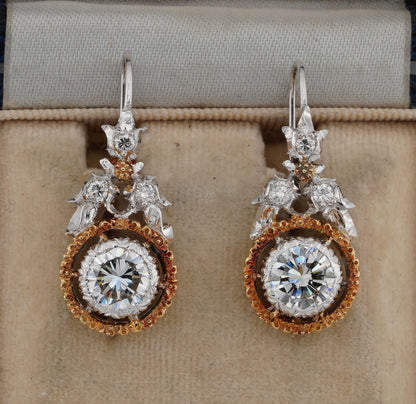 Exclusive Vintage Mario Buccellati 2.50ct Diamond Drop Earrings