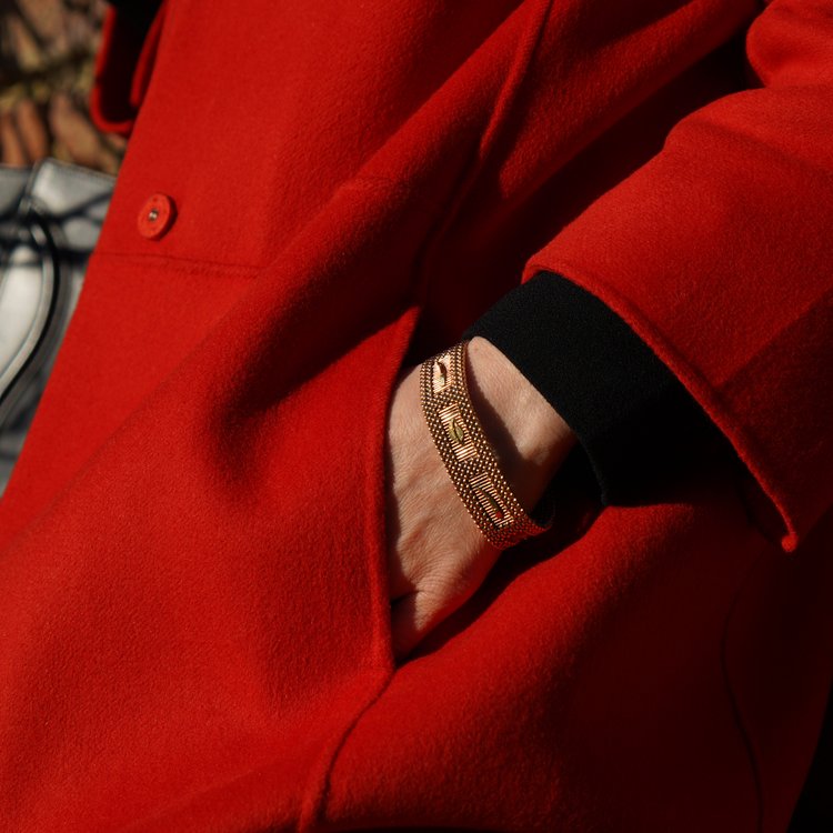 Vintage 18ct Yellow Gold Braid Openwork Bracelet