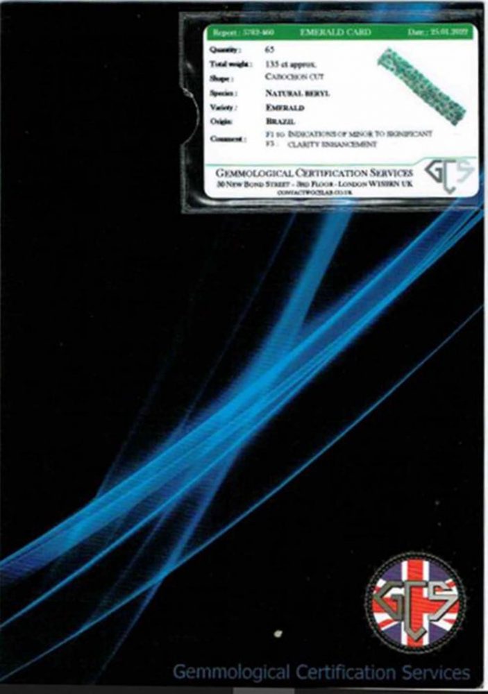 Fine Cabochon Emerald and Diamond Bracelet, 135 carats