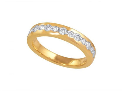 18ct Yellow Gold Diamond Half Eternity Wedding Band Ring, 0.56cts