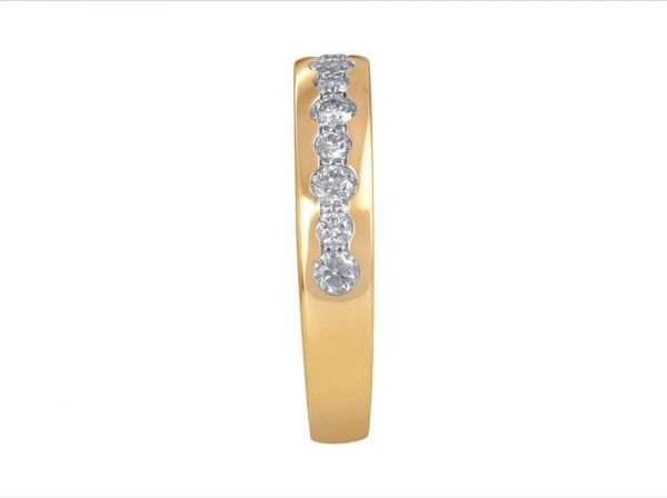 18ct Yellow Gold Diamond Half Eternity Wedding Band Ring, 0.56cts