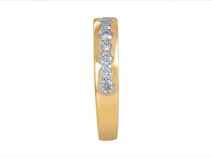 18ct Yellow Gold Diamond Half Eternity Wedding Band Ring, 0.56cts