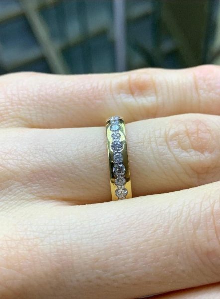 18ct Yellow Gold Diamond Half Eternity Wedding Band Ring, 0.56cts