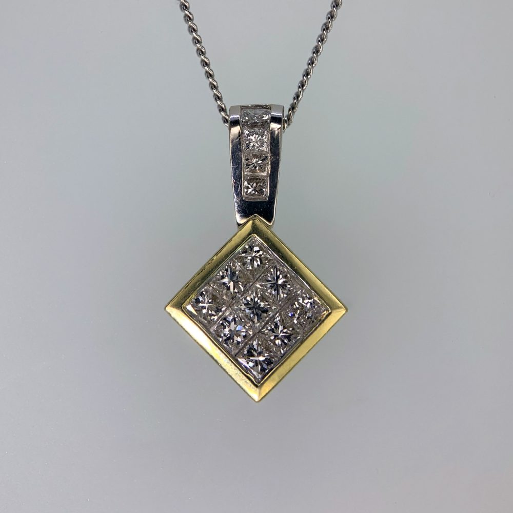 Contemporary Pavé Diamond Pendant