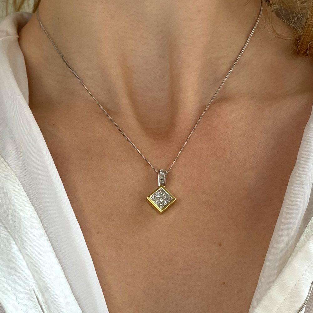 Contemporary Pavé Diamond Pendant