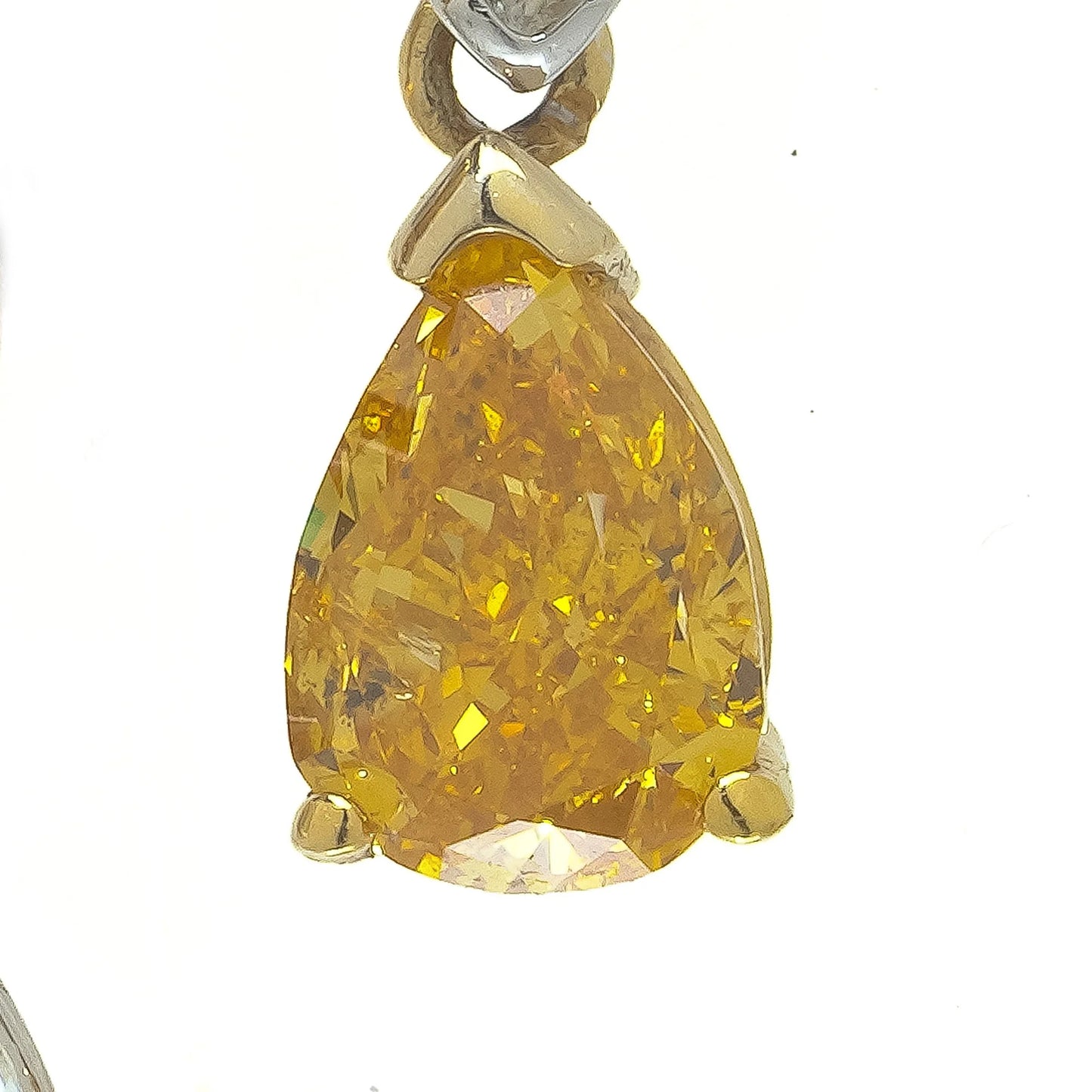 18 ct Gold Fancy Yellow And White Diamond Drop Earrings