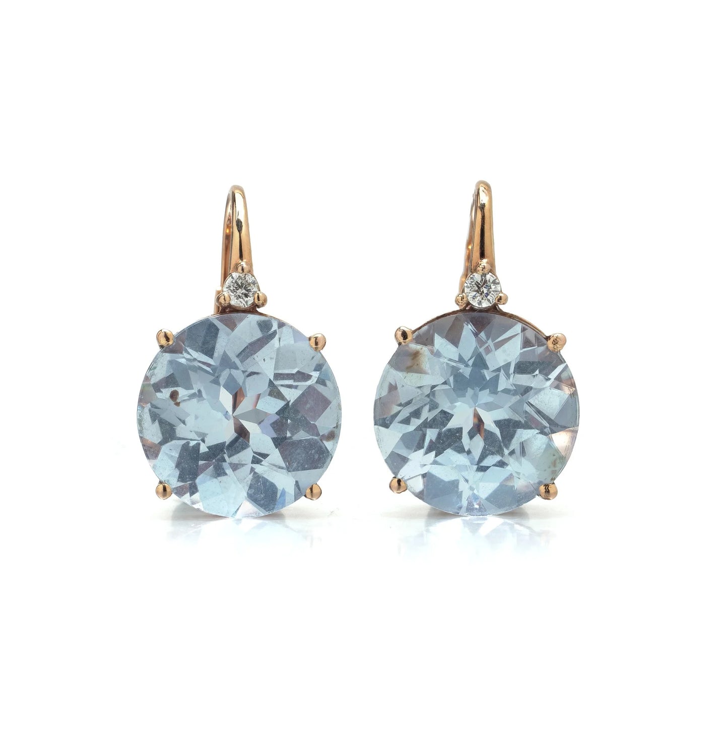 18 ct Gold Synthetic Spinel And Diamond Drop Earrings