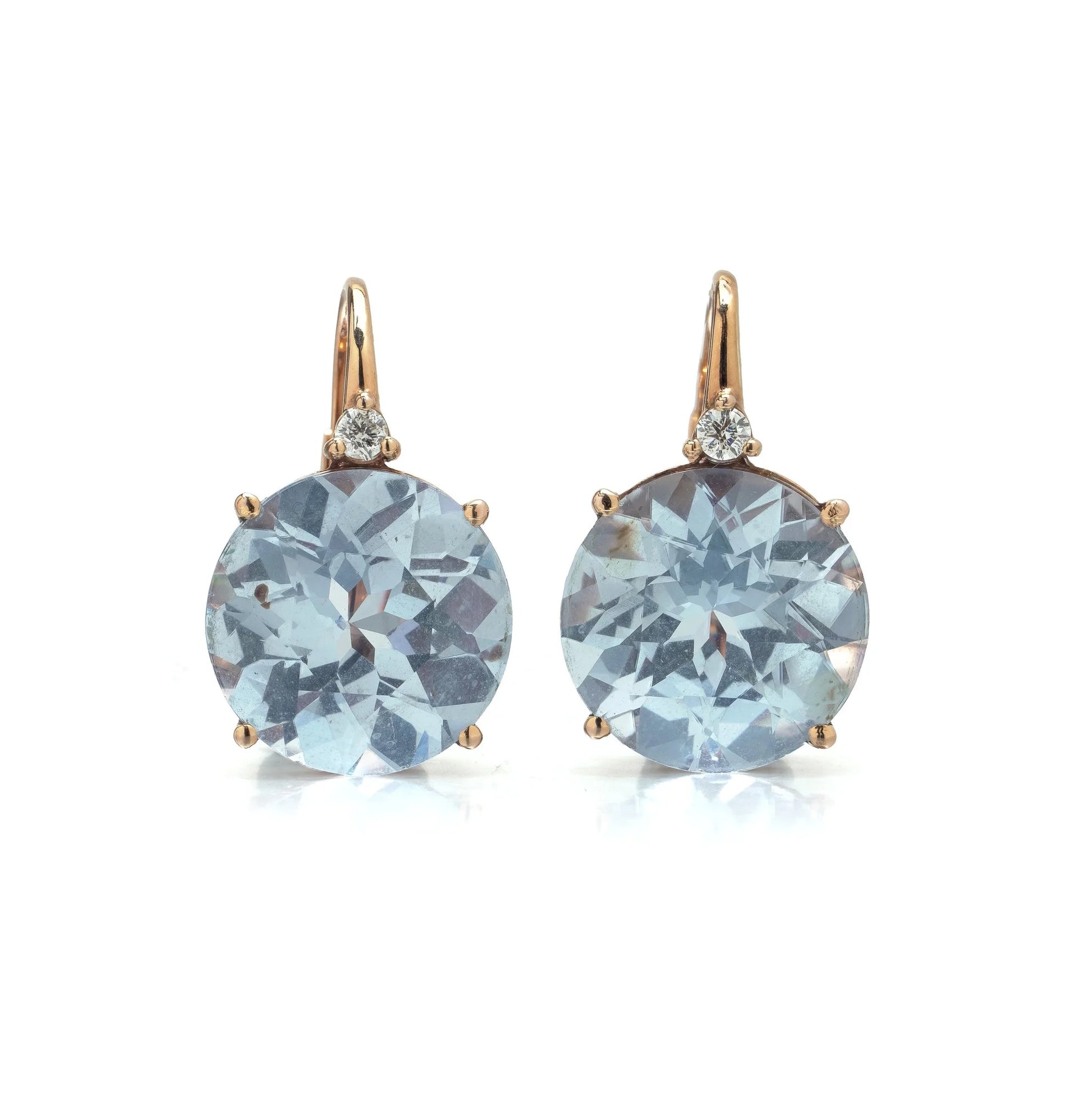18 ct Gold Synthetic Spinel And Diamond Drop Earrings