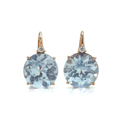 18 ct Gold Synthetic Spinel And Diamond Drop Earrings