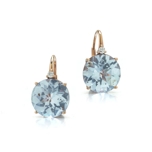 18 ct Gold Synthetic Spinel And Diamond Drop Earrings