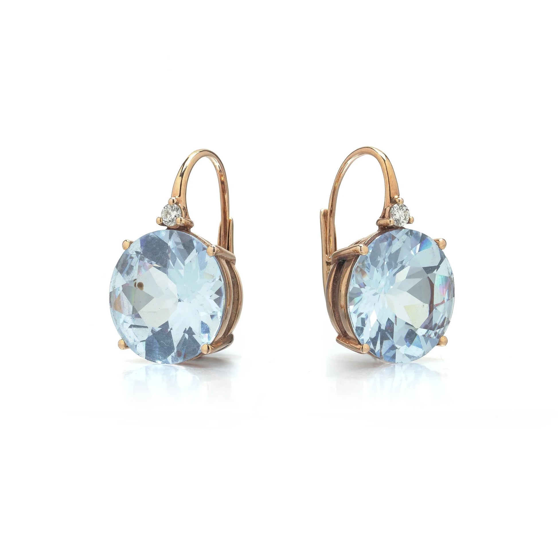 18 ct Gold Synthetic Spinel And Diamond Drop Earrings