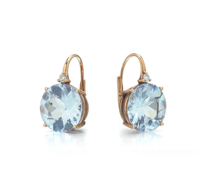 18 ct Gold Synthetic Spinel And Diamond Drop Earrings