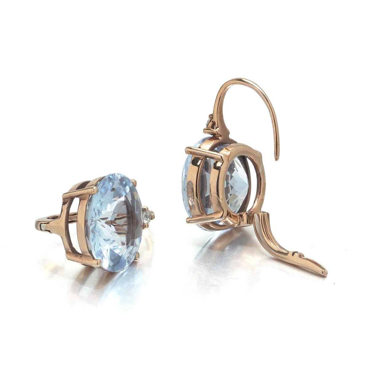 18 ct Gold Synthetic Spinel And Diamond Drop Earrings