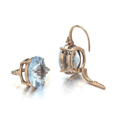 18 ct Gold Synthetic Spinel And Diamond Drop Earrings
