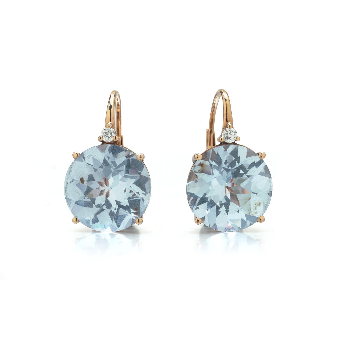 18 ct Gold Synthetic Spinel And Diamond Drop Earrings