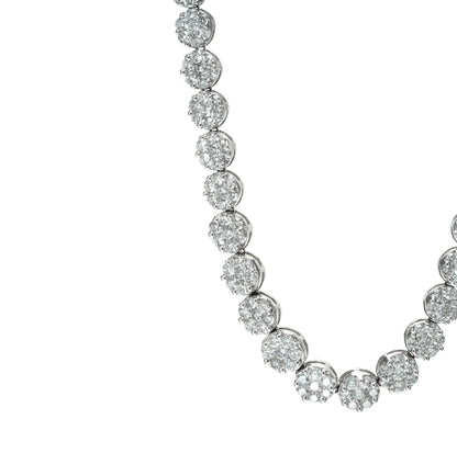 18ct White Gold Diamond Cluster Necklace, Approx. 22ct
