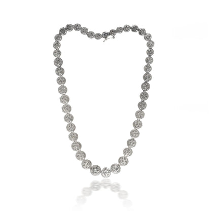 18ct White Gold Diamond Cluster Necklace, Approx. 22ct
