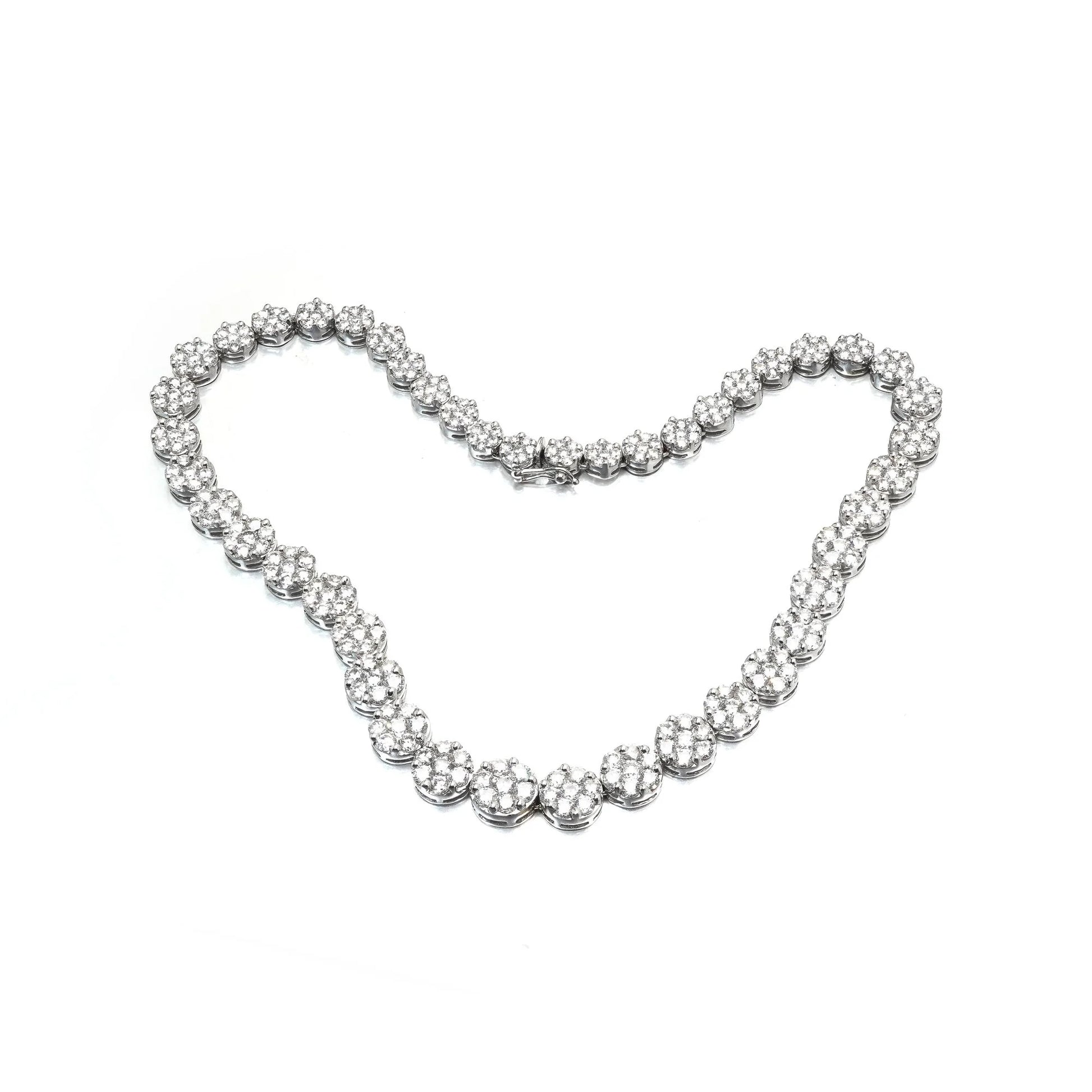 18ct White Gold Diamond Cluster Necklace, Approx. 22ct