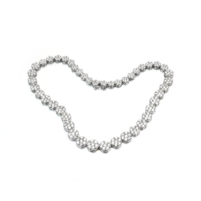 18ct White Gold Diamond Cluster Necklace, Approx. 22ct