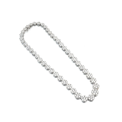 18ct White Gold Diamond Cluster Necklace, Approx. 22ct