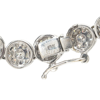 18ct White Gold Diamond Cluster Necklace, Approx. 22ct
