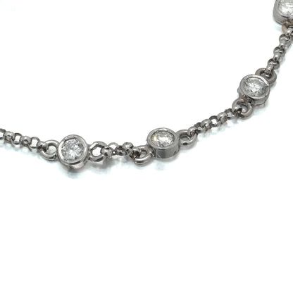 18ct White Gold Diamond Station Bracelet, Vintage 1970s