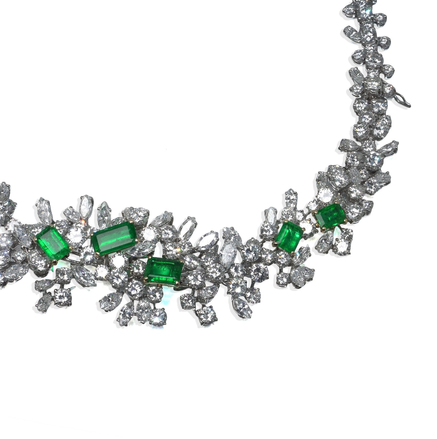 18 ct White Gold Colombian Emerald And Diamond Necklace / Bracelet