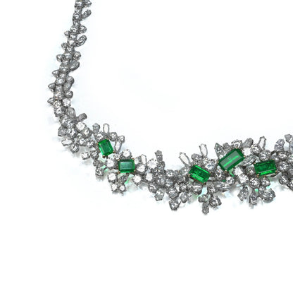 18 ct White Gold Colombian Emerald And Diamond Necklace / Bracelet