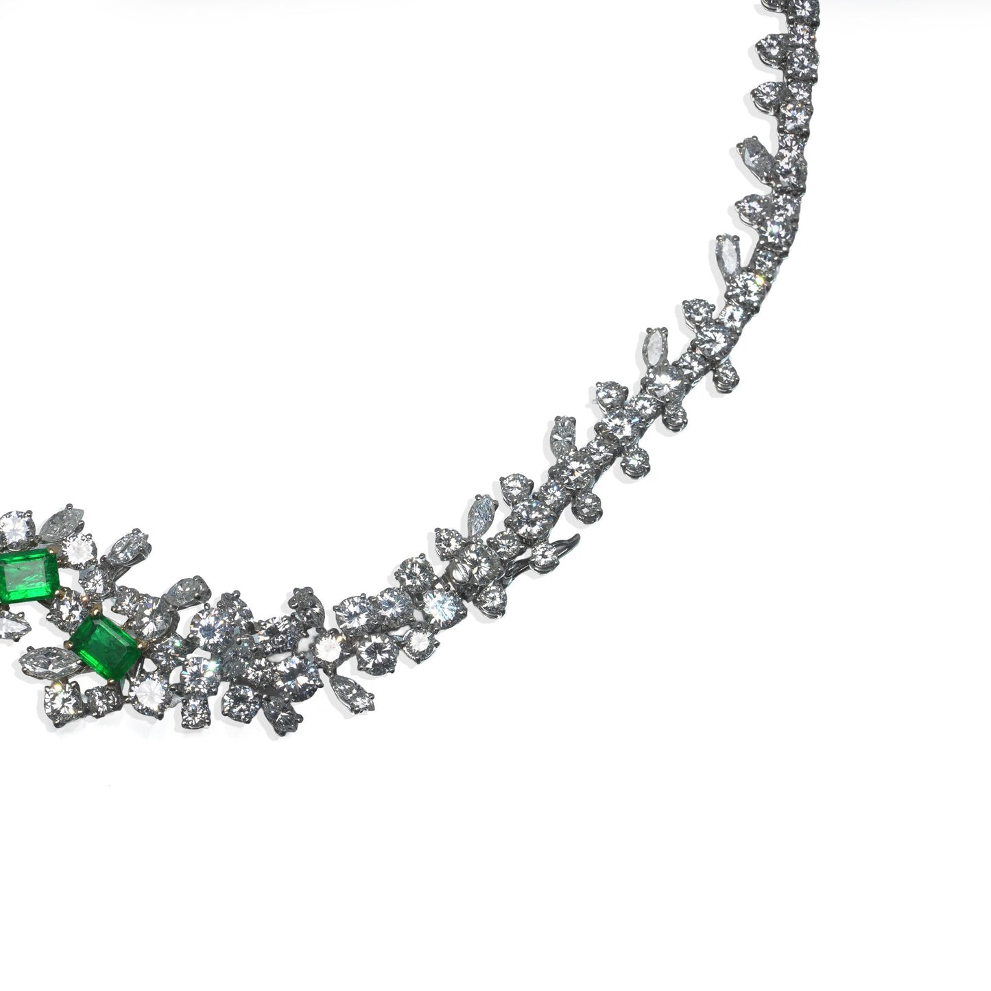 18ct White Gold Colombian Emerald and Diamond Necklace / Bracelet