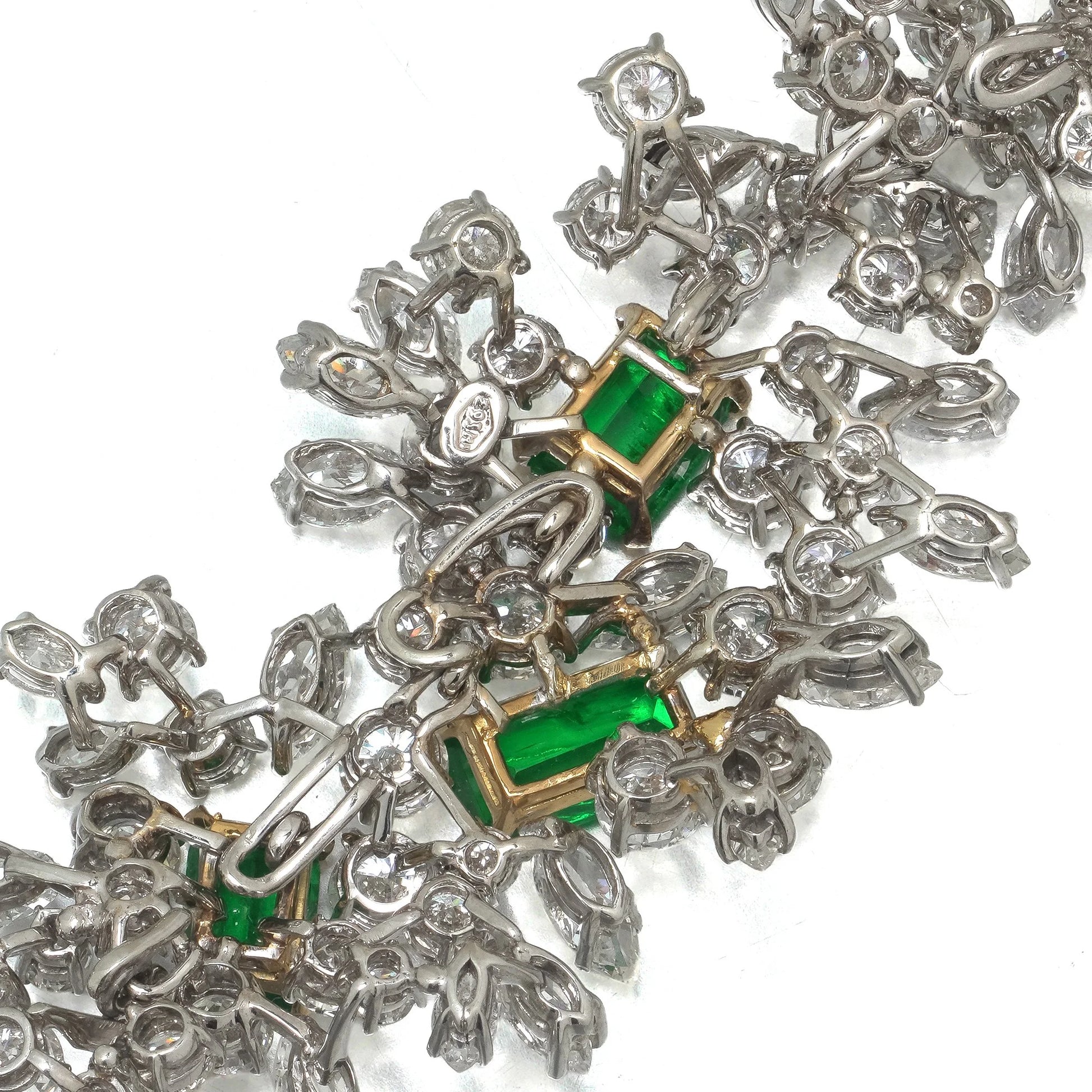 18 ct White Gold Colombian Emerald And Diamond Necklace / Bracelet