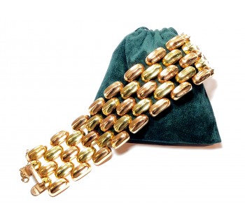 Vintage 18ct Gold 'Brick' Bracelet, Circa 1947