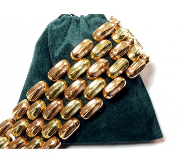 Vintage 18ct Gold 'Brick' Bracelet, Circa 1947