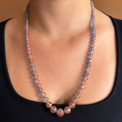Antique Saphiret Graduated Faceted Bead Necklace
