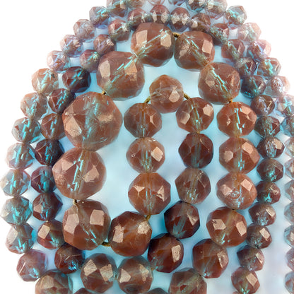 Antique Saphiret Graduated Faceted Bead Necklace