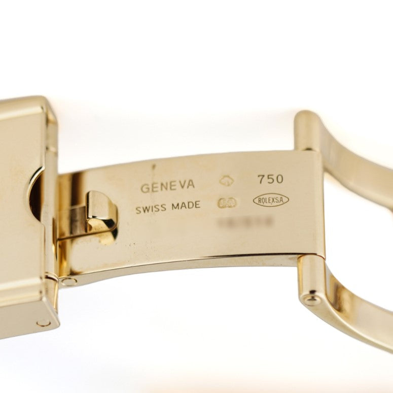 Vintage Rolex Cellini Prince 5440 Gold Watch with Champagne Dial and Exhibition case back