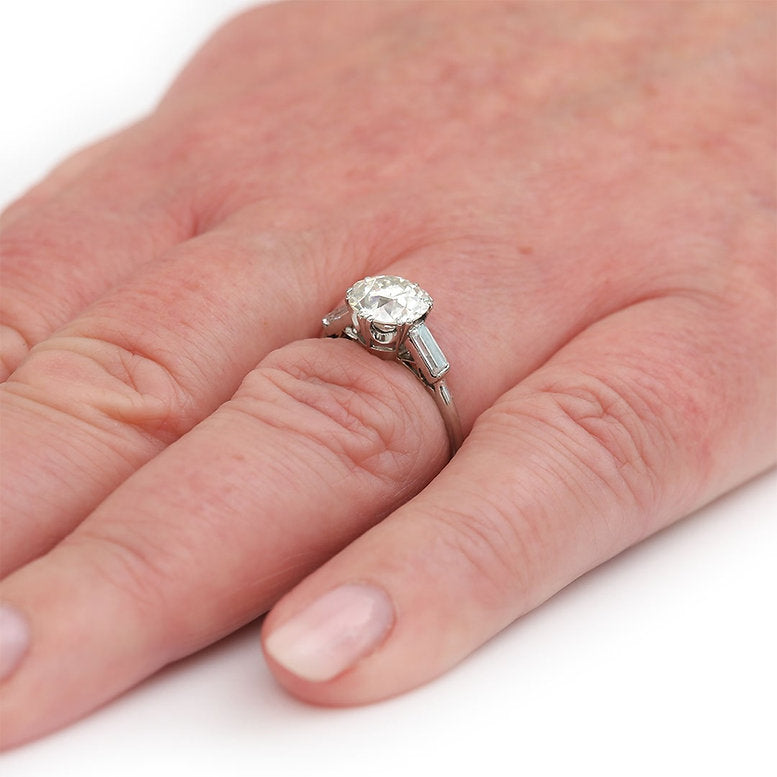 Art Deco 1.97ct Old Cut Diamond Solitaire Engagement Ring