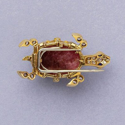 Tiffany and Co Gold Turtle Brooch with Diamonds