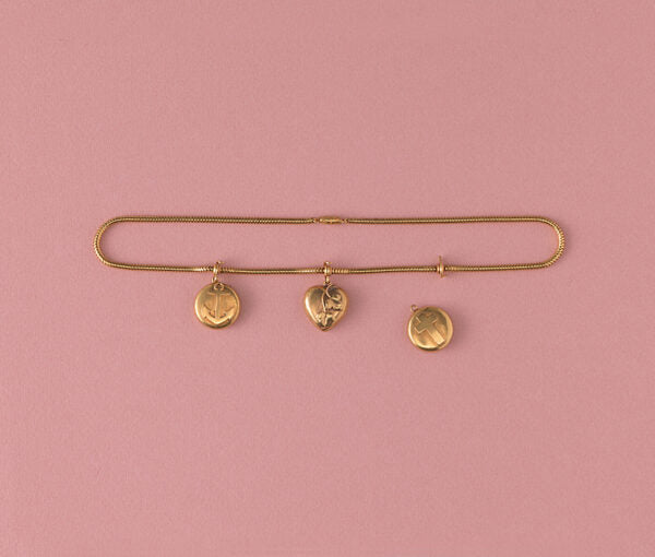 Antique Victorian Faith Hope and Love Gold Necklace