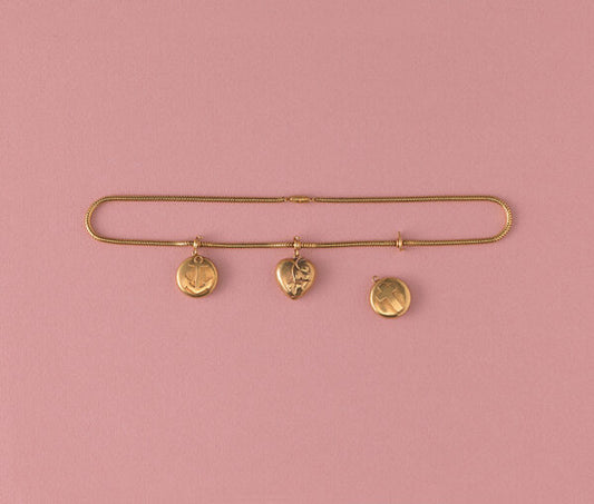 Antique Victorian Faith Hope and Love Gold Necklace