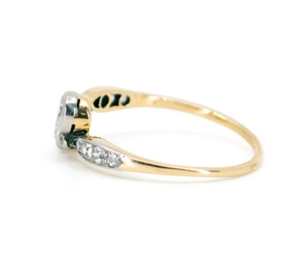 Antique Victorian 0.85ct Old-Cut Diamond Crossover Ring