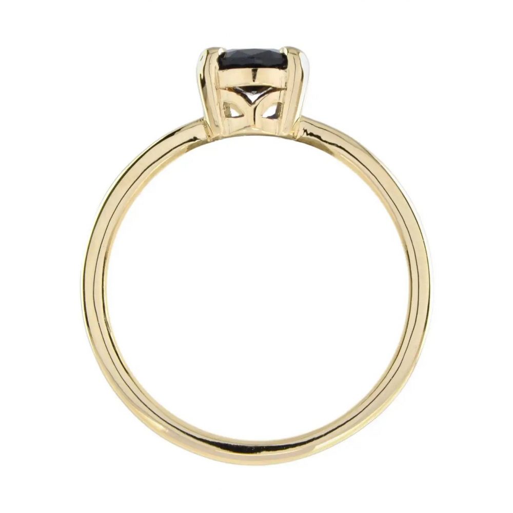 Oval Sapphire Solitaire Engagement Ring in Yellow Gold