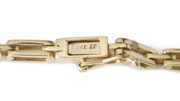 Vintage 18ct Yellow Gold Chain Necklace with Diamonds, Circa 1970s