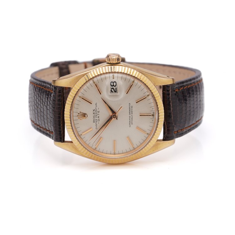 Vintage Rolex Oyster Perpetual Date 18ct Yellow Gold 34mm Automatic Watch, Ref 1503