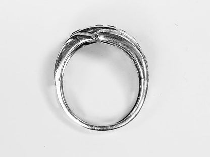 Vintage 1940s Emerald and Diamond Asymmetric Geometric Band Ring